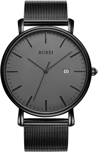 Vista 23 de BUREI Relojes de pulsera para hombre, relojes minimalistas de moda, analógicos de cuarzo, impermeables para hombres