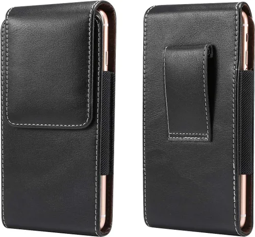 Vista 7 de Funda horizontal de cuero prémium para iPhone Mini (5.4), SE2020, iphone11 Pro, XS, X, 8, 7, 6, funda para cinturón, bolso para hombre