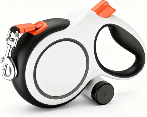 Vista 9 de Segarty Correa retráctil para perro de 16 pies con soporte desmontable para bolsa de excrementos, correa para caminar de 16.4 ft para mascotas