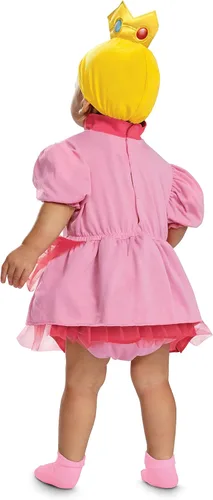 Vista 2 de Disfraz infantil de princesa melocotón, traje oficial de Super Mario Bros para bebés