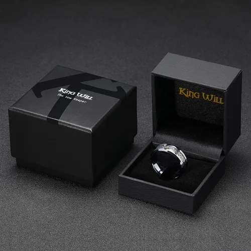 Vista 6 de King Will DRAGON - Anillo de carburo de tungsteno para hombre, 0.315 in0.236 in0.197 in, rojoverde, fibra de carbono, negro, dragón celta, ajuste