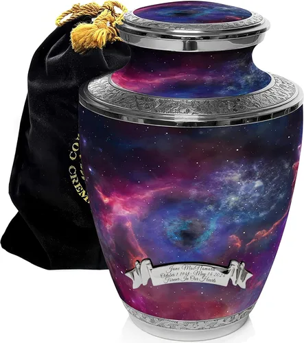 Vista 29 de Commemorative Cremation Urns Urnas de cremación personalizadas decorativas hechas a mano para mujeres (aurora boreal extragrandes)