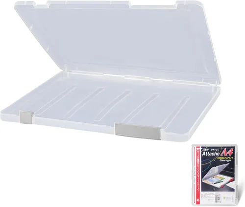 Vista 10 de Lemical PP resistente archivador impermeable transparente A4 archivo portátil caso proyecto caja de almacenamiento de plástico duradero doble Negro