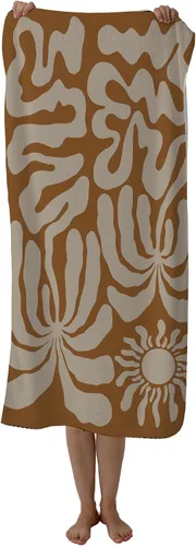Vista 8 de Toalla de playa abstracta bohemia floral, toallas de playa vintage bohemias, regalos para mujeres, hombres y adultos, toallas de baño retro bohemias