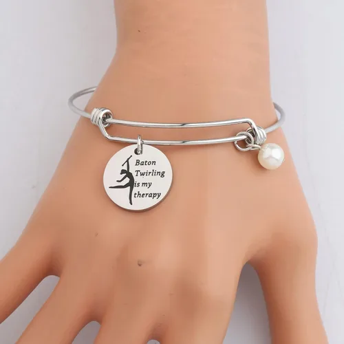 Vista 3 de WSNANG Baton Twirling Pulsera de Baton Twirler, regalo de joyería Majorette Twirling Lover Regalo