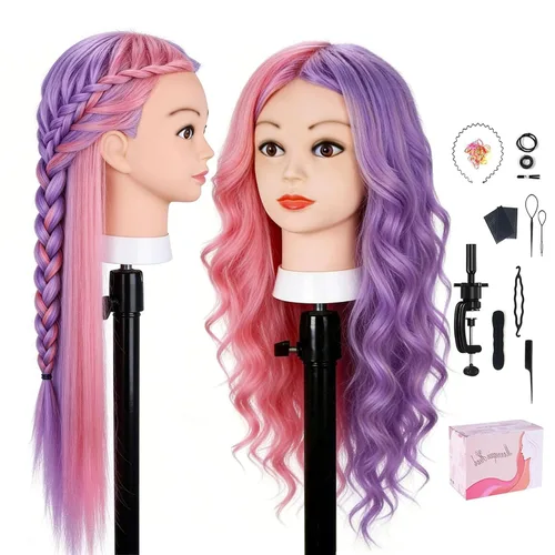 Vista 11 de Mannequin Head with 100% Human Hair,TopDirect 16"Real Hair Cosmetology Mannequin Manikin Head Hair Styling Hairdressing Practice Training Doll Head