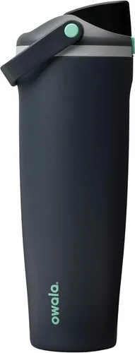 Vista 38 de Botella de agua Owala FreeSip con aislamiento de acero inoxidable con pico de dos vías, pajita incorporada y asa de cubo, fabricada para viajes
