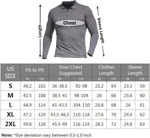 Vista 4 de Polo de manga larga para hombre, diseño de golf, ajuste muscular, algodón