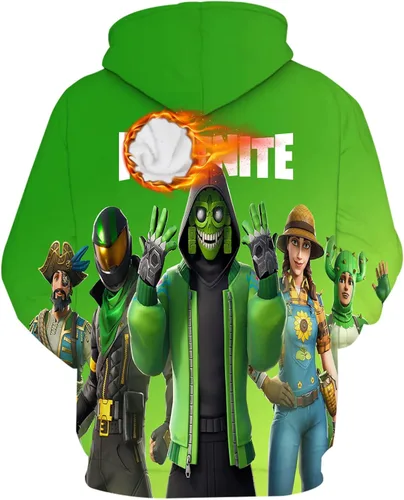 Vista 3 de MOIPZUE Sudadera con capucha para juegos para jóvenes, con estampado 3D, con bolsillo, ideal como regalo de cumpleaños de Navidad