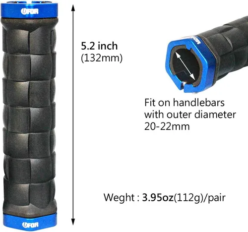 Vista 2 de UFOR - Agarre de goma para bicicleta con cierre hexagonal de aluminio, 5.197 in, fabricado en Taiwán