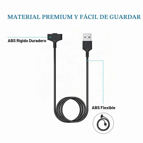 Vista 6 de Cable de carga compatible con cargador Fitbit Ionic, adaptador de cable de cargador USB de repuesto de 3.3 pies para reloj inteligente iónico