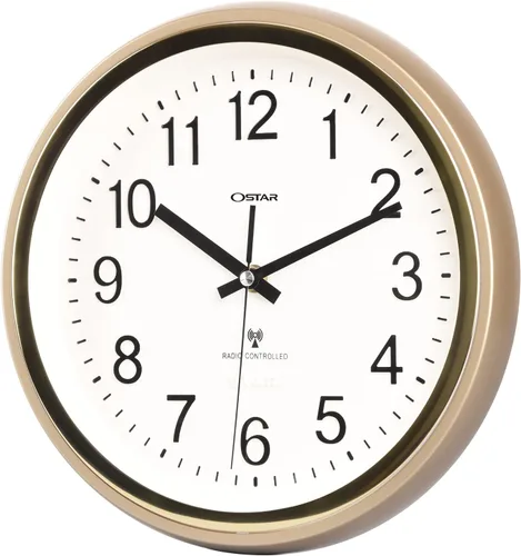 Vista 3 de OSTAR Reloj de pared atómico, reloj redondo de 11 pulgadas
