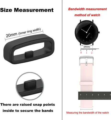Vista 9 de Correa compatible con Fitbit Versa 4/Sense 2/Versa 3/Versa 2/Fitbit Versa/Versa Lite Smartwatch Band, banda de silicona suave, anillos de sujeción