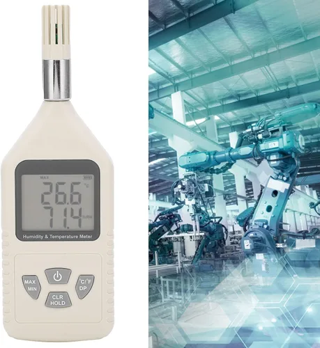 Vista 7 de Hyuduo GM1360A Digital Thermometer Hygrometer Handheld Temperature Humidity Meter with Large LCD Screen Dual Sensors for Factory Lab Warehouse