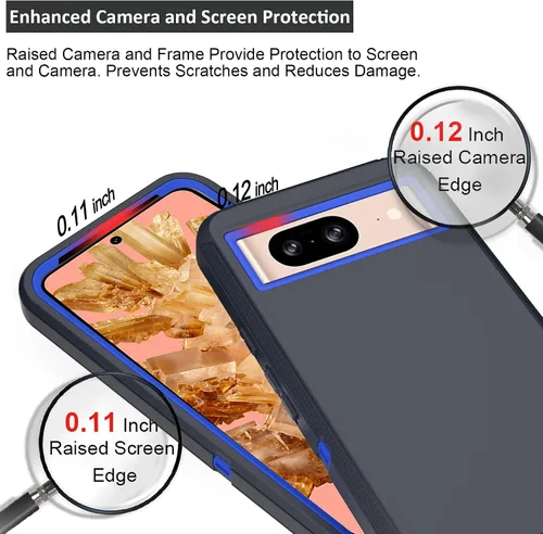 Vista 3 de Funda compatible con Google Pixel 8, con clip para cinturón, resistente, a prueba de golpes, protección de cuerpo completo, con función atril
