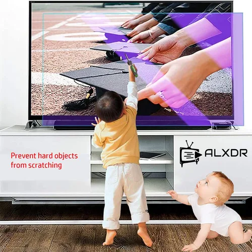 Vista 3 de Protector de pantalla de TV de película antirreflejos, filtro de monitor de luz azul, protege contra la radiación, alivia la fatiga ocular y duerme