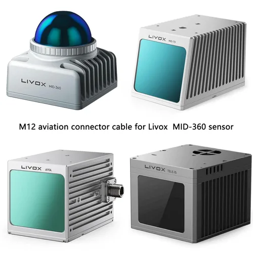 Vista 8 de M12 Aviation - Cable hembra de 12 pines para DJI Livox Mid-360 LiDAR Sensor a Computadora Ethernet Power Depuración, 1 a 3 Splitter, conector Cable