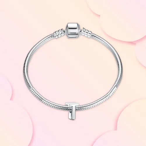 Vista 2 de Annmors Charms A-Z Alphabet Charm 925 Sterling Silver Heart Alphabet Dangle Beads for Bracelets Necklaces