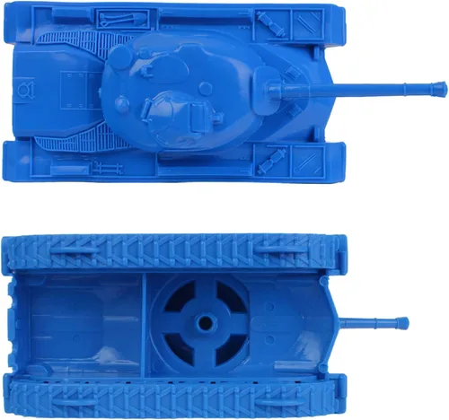 Vista 4 de TimMee - Tanques de juguete para hombres de plástico del ejército - Azul WW2 3pc - Hecho en Estados Unidos