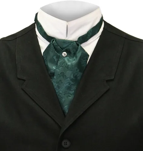 Vista 14 de Historical Emporium Corbata de satén jacquard para hombre, corbata victoriana eduardiana occidental para boda, Halloween, cosplay