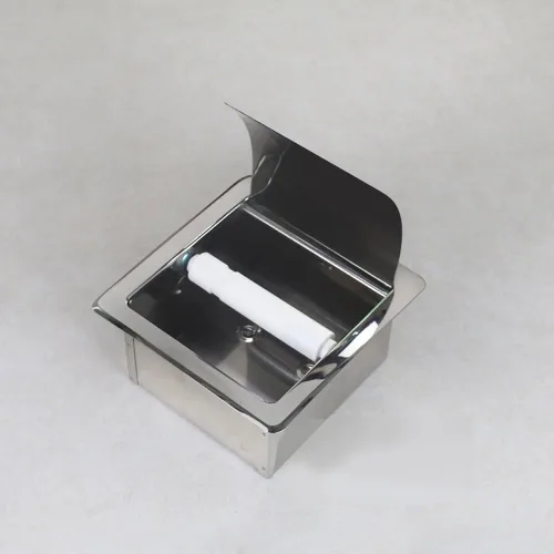 Vista 5 de LUANT Soporte de papel empotrado para almacenamiento de baño, acero inoxidable, cromo pulido
