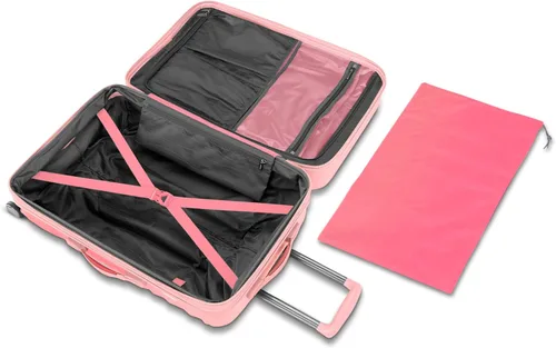 Vista 2 de American Tourister Cascade - Maletas rígidas con ruedas giratorias, juego de 2 piezas 20/24, rosa dinámico