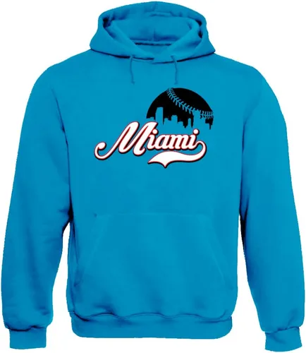 Vista 33 de Xtreme Apparrel Cityscape Skyline - Sudadera con capucha para hombre para fanáticos del béisbol