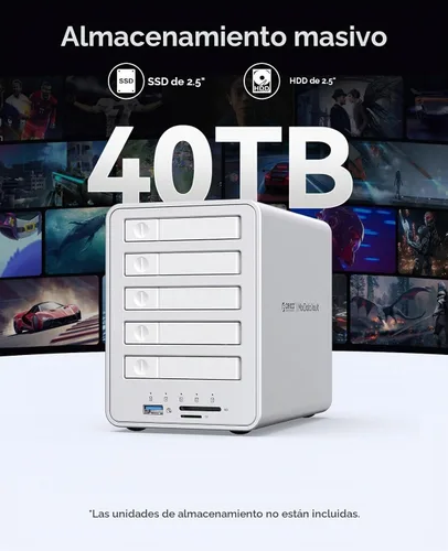 Vista 2 de ORICO Estación de acoplamiento USB-C All-Flash de 2.5 pulgadas con velocidad de transferencia de datos de 5 Gbps, compatible con SSD de 2.5