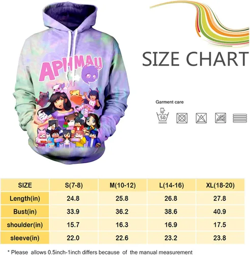 Vista 3 de Sudaderas con capucha para niñas y adolescentes con estampado 3D con bolsillo para niños y niñas
