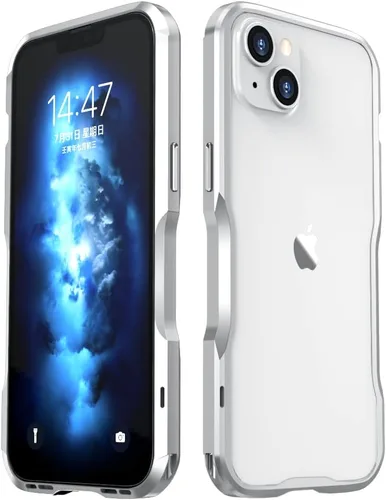 Vista 37 de Parachoques de aluminio compatibles con iPhone 12 Mini de 5.4 PULGADAS, estuche con marco metálico, parachoques delgado de diseño genial y Negro