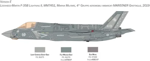 Vista 21 de Italeri -2810 F-35 B Lightning II Versión STOVL, escala 1:48, kit de modelo, modelo de plástico para montar, modelado, multicolor, IT2810
