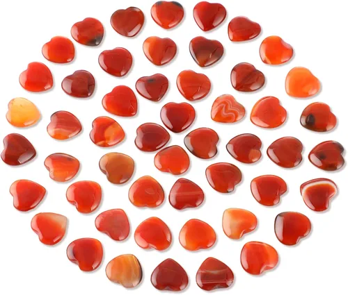 Vista 10 de Gerrii 50 piedras curativas de corazón a granel, piedras inspiradoras de corazón de cuarzo, regalo para mujeres, bolsillo de amor, pulido natural