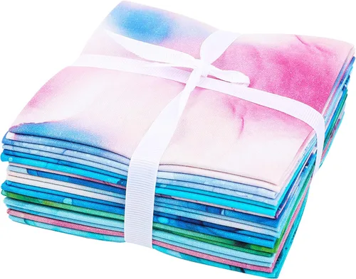 Vista 4 de Craftido -25 Opciones- Paquetes de Tela de Acolchado 100% Algodón 10pcs Fat Quarters 18"x21"-Peso Mediano 5.2 oz- Algodón Suave para Acolchado