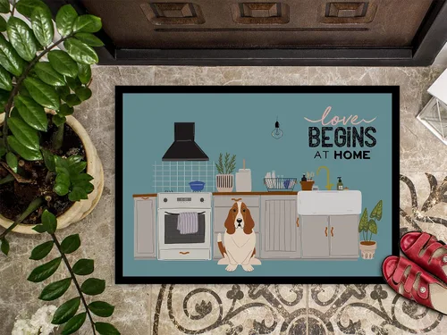 Vista 3 de Caroline's Treasures CK7725MAT Basset Hound - Tapete para puerta delantera, 18 x 27 pulgadas, tapete para interior y exterior, antideslizante