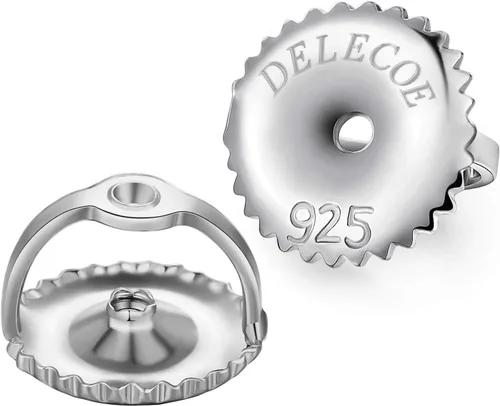 Vista 11 de DELECOE 2 pares de aretes de oro con tornillo para poste roscado de 0.032"/20 calibre, repuestos de aretes de plata de ley chapados en oro de 14