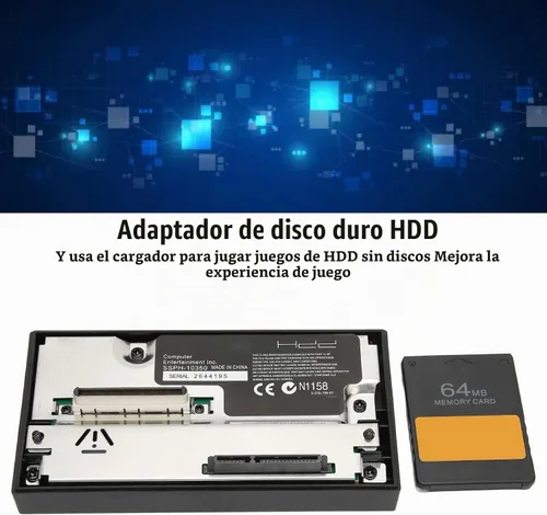 Vista 2 de Pomya Adaptador de red de interfaz SATA PS2 HDD Adaptador de disco duro con 64 MB FMCB V1.966 tarjeta de memoria McBoot, Plug and Play NO IDE 2.5