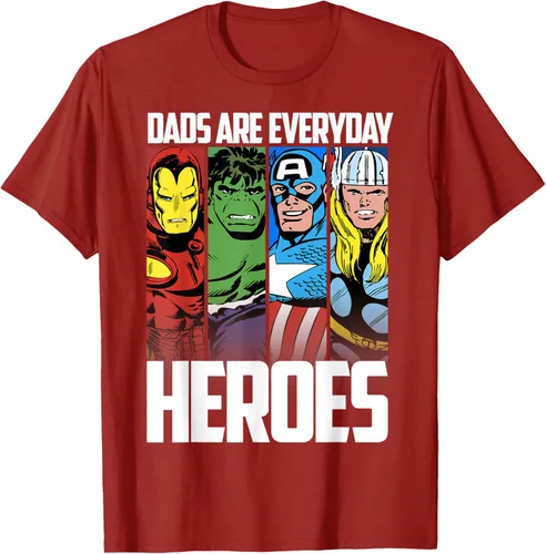 Vista 4 de Marvel Camiseta gráfica de héroes cotidianos para el Día del Padre de los Vengadores, Negro