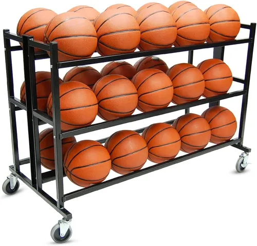 Vista 5 de Trigon Sports Carrito de almacenamiento de pelotas con cerradura deportiva, contenedor de almacenamiento de baloncesto para interiores y exteriores