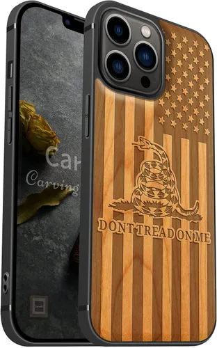Vista 15 de Carveit Funda magnética de madera para iPhone 13 [madera natural y TPU suave] Funda protectora de madera única a prueba de golpes compatible