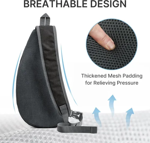 Vista 5 de G4Free - Bolso bandolera para hombres y mujeres, mochila pequeña para el pecho y el hombro, ligera, para viajes, actividades al aire libre y Negro