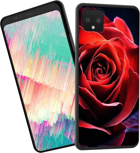 Vista 72 de Funda delgada para Google Pixel 4 XL, funda delgada de silicona de TPU suave a prueba de golpes para Google Pixel 4 XL, cruz negra