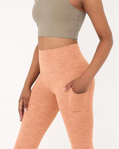 Vista 4 de Ododos - Pantalones deportivos de cintura alta para mujer con bolsillos, control de abdomen, para correr, deportes, entrenamiento, yoga