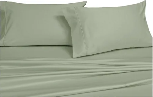 Vista 8 de Royal Hotel Bedding Sábanas de 3 piezas de algodón suave, juego de sábanas de 340 hilos, sábana de 100% algodón sólido, tejido satinado, bolsillo