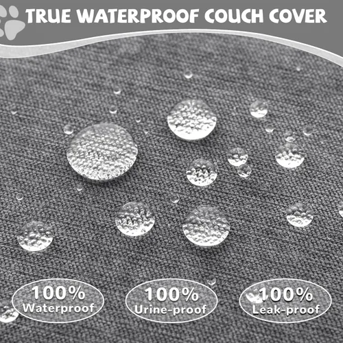 Vista 3 de Funda de sofá 100% impermeable y antideslizante para mascotas y perros, funda de sofá lavable, protector antiarañazos para gatos, para sofá