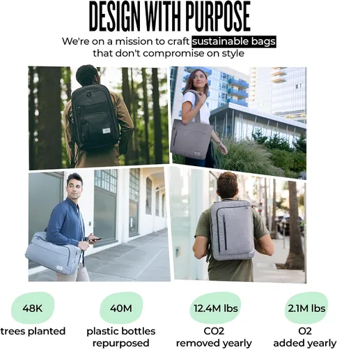 Vista 5 de Solo New York Mochila para laptop para mujeres y hombres, bolsa de mano para viajes y trabajo, bolsa ligera, bolsillos laterales de malla, se adapta