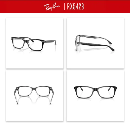 Vista 3 de Ray-Ban RX5428 - Lentes cuadrados para hombre y mujer + paquete con kit de gafas de diseñador iWear