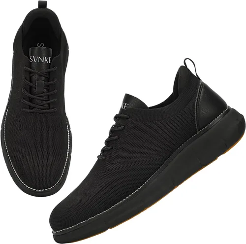 Vista 7 de Zapatos de vestir de malla para hombre, zapatos casuales de negocios, con cordones, zapatos Oxford ligeros, transpirables, cómodos, suela gruesa