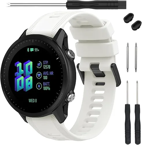 Vista 17 de Correa para reloj Garmin Forerunner 955 – Correa de repuesto de silicona suave para reloj inteligente 955 compatible con mujeres y hombres