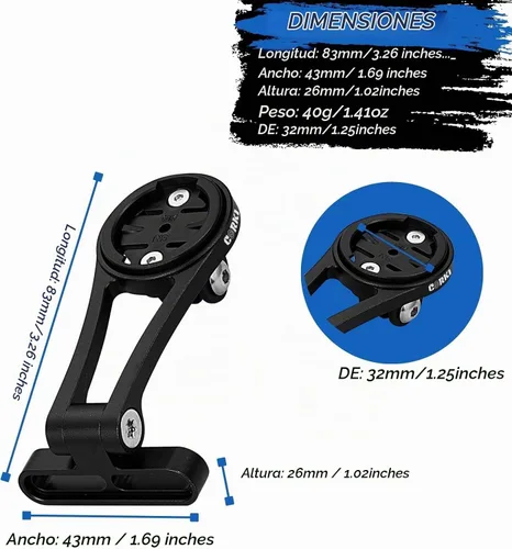 Vista 3 de corki Cycles - Soporte de bicicleta para computadora con ángulo ajustable en ángulo hacia fuera, compatible con Garmin Wahoo Bryton Cateye Montaje