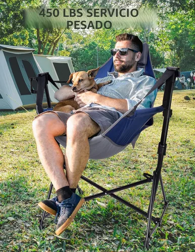 Vista 5 de [Usado] Docusvect Silla de Camping en Forma de Hamaca - Silla de Hamaca Portátil de 3 Alturas para Camping con Respaldo Ajustable, Reposacabezas